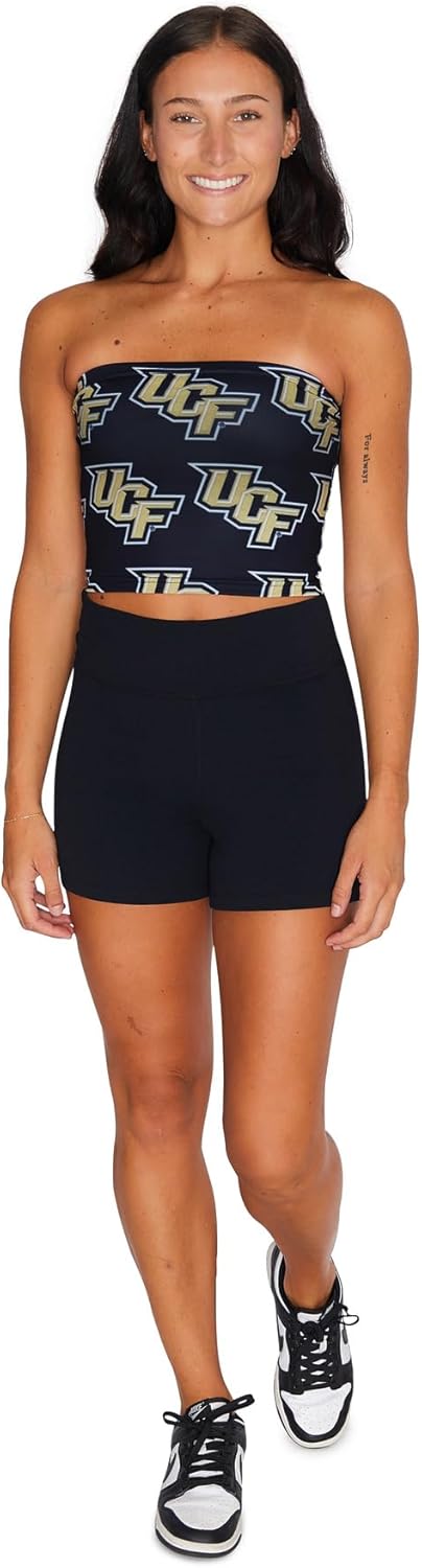 Lojobands Women's Tailgate Outfit College Tube Top Logo All Over Tank Top Crop Made in USA One Size Fits Most