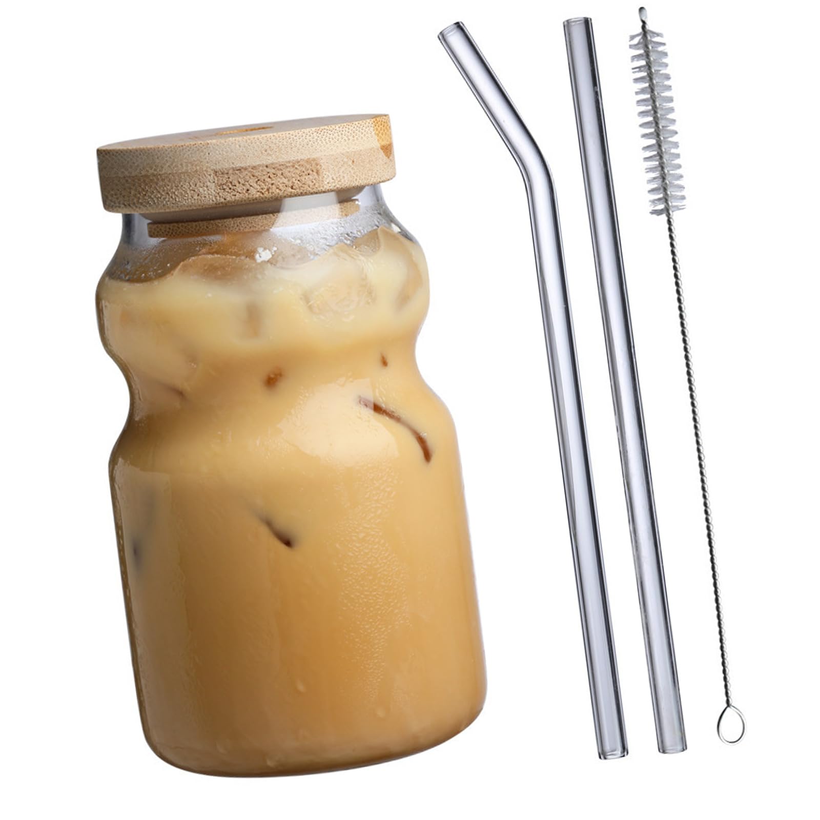 Btgghytr 300ml Glass Mug Features Striped Pattern for Daily Beverages Permanent Drinking Cup