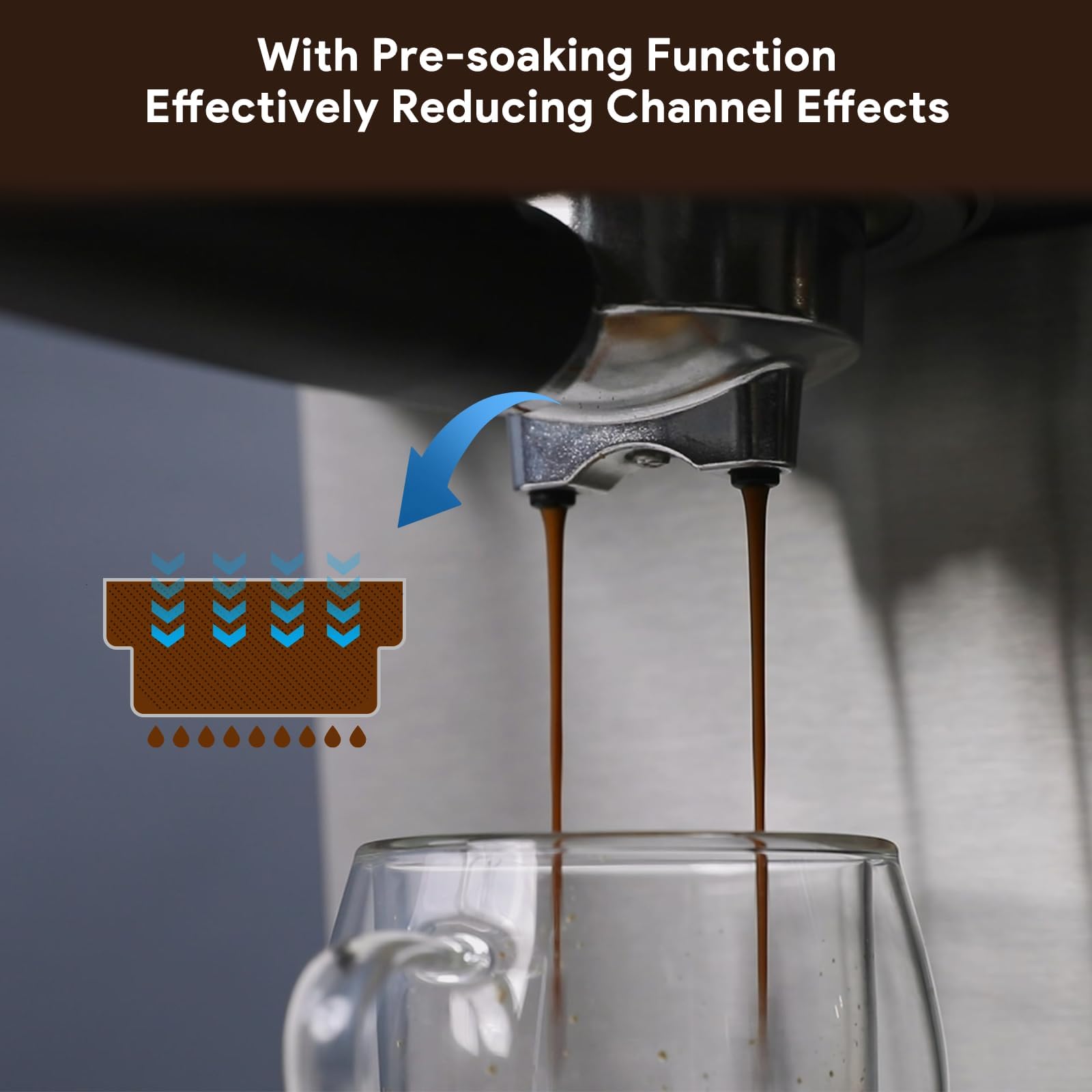 Máquinas de café espresso, máquina de espresso de acero inoxidable con espumador de leche y varita de vapor para café con leche, capuchino, cafetera espresso de 15 bar para el hogar con tanque