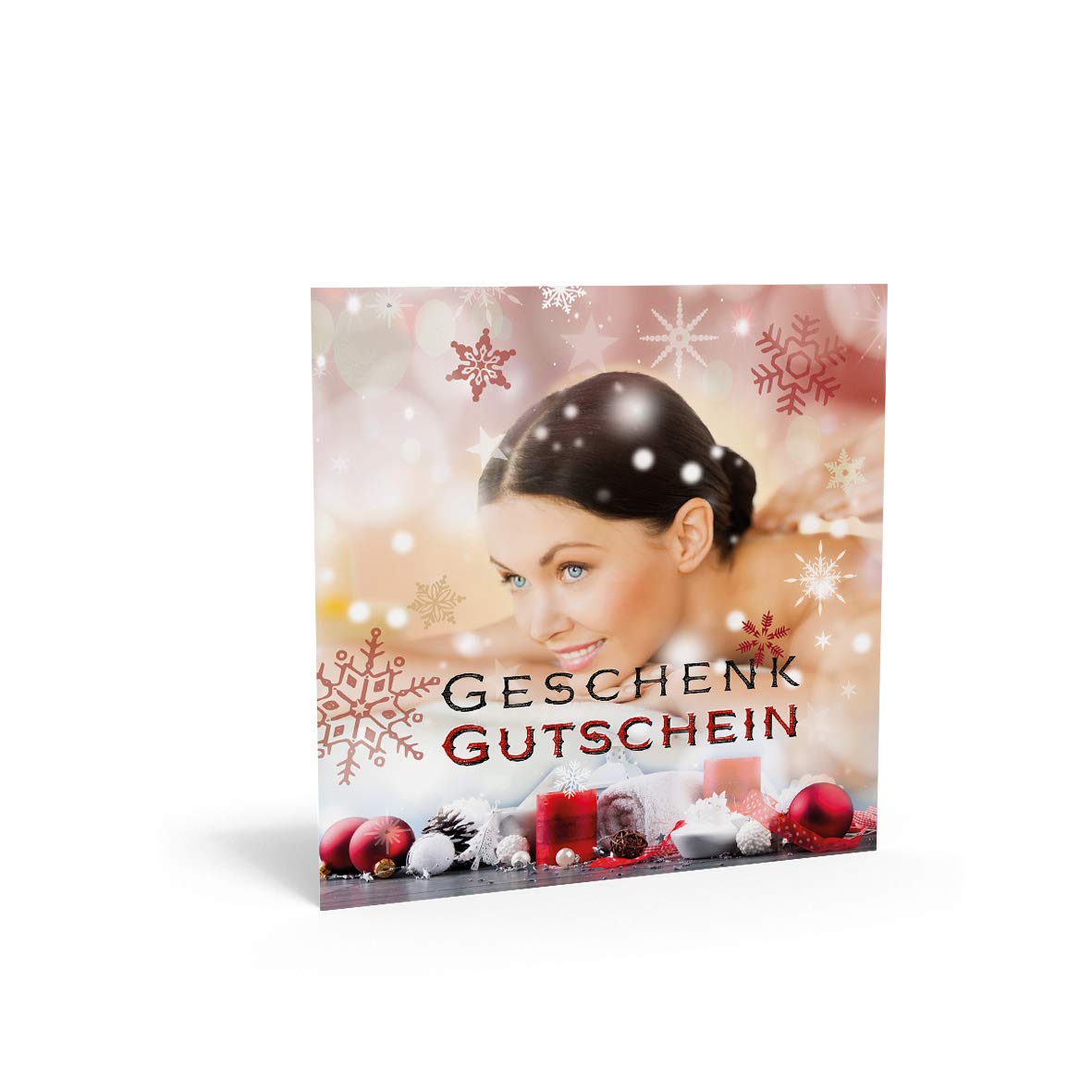Pythagoras Massage Geschenkgutscheine, 100 Gutscheinkarten mit großem Feld für Firmenstempel inkl. transparentem Kuvert