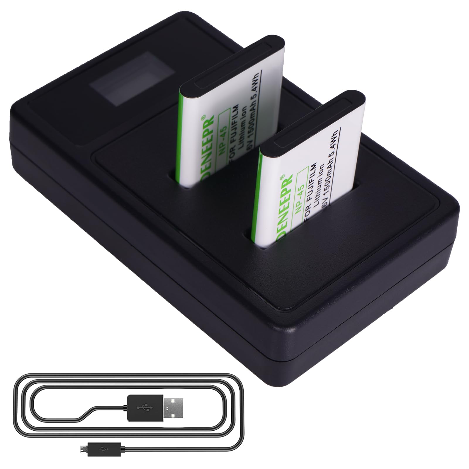 2X DENEEPR 3.6V 1500mAh Li-Ion Compatible con Batería Fujifilm NP-45 NP-45A NP-45B NP-45S INSTAX Mini 90,FinePix XP20 XP22 XP30 XP50 XP60 XP70 XP80 XP90 XP120 T350 T500 T510