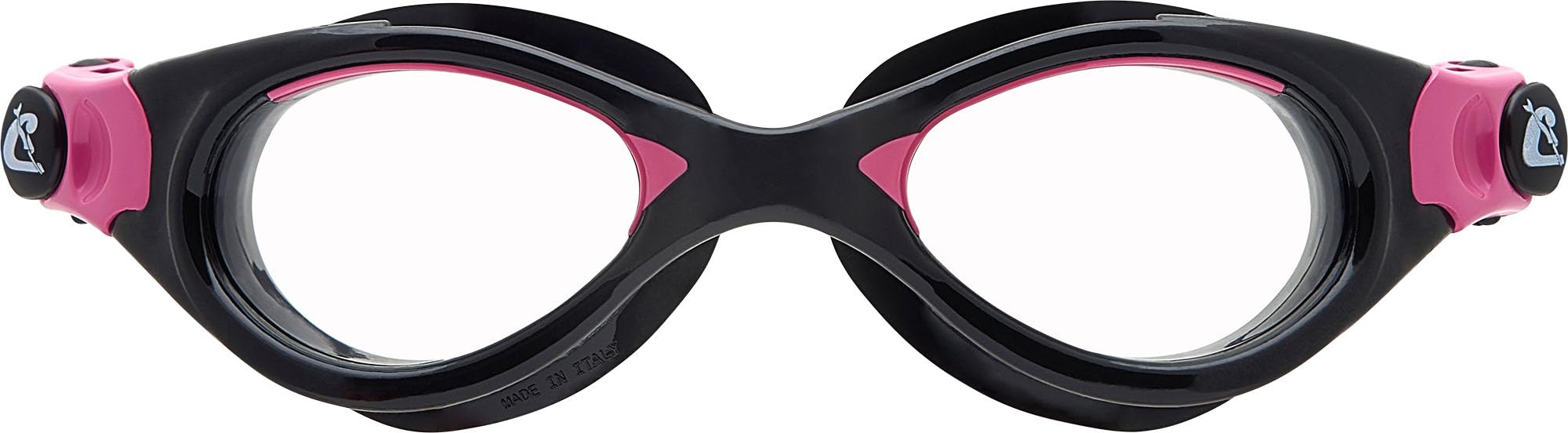 Cressi since 1946 - Flash Compact - Compact Goggles with Separate Lenses perfect for Swimming Pool Snorkelling and Triathlon, Anti Fog_Scratch_UV Protection - Black/Pink_Clear Lens - One Size