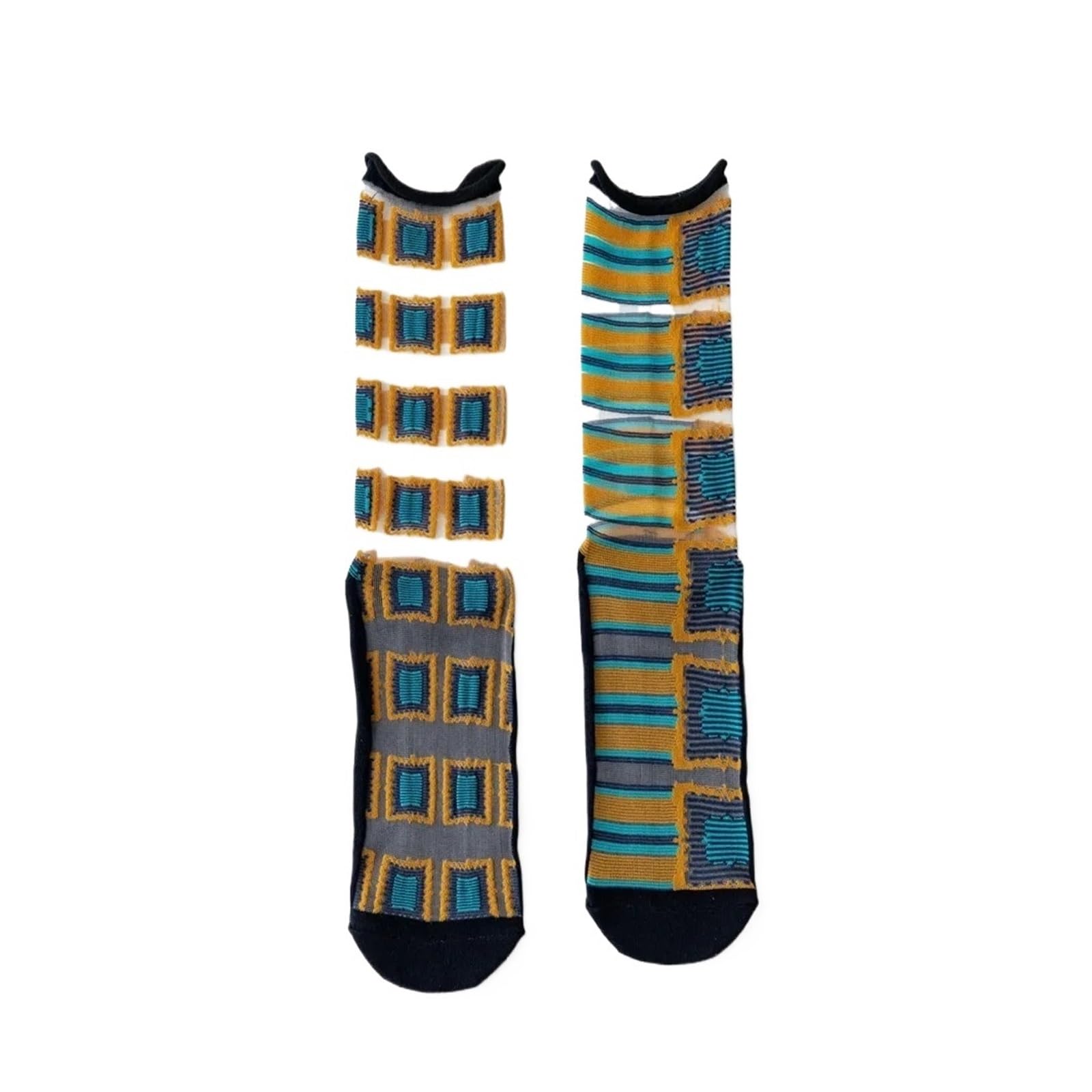 Medias Cortas Mujer 2 pares de calcetines seda cristal transparentes ultrafinos verano con divertidos dibujos animados, lindos largos elásticos