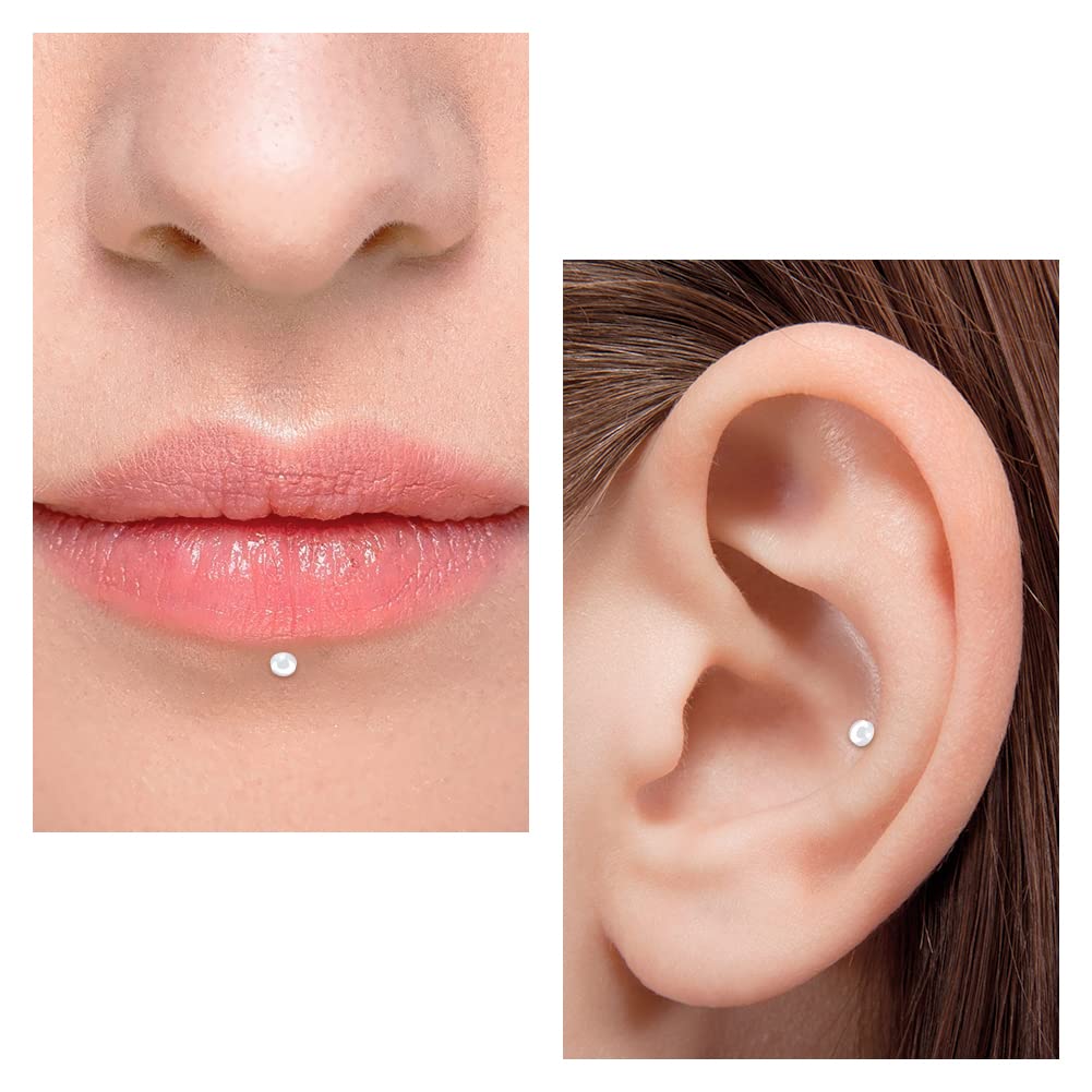 Briana Williams 12 szt. 16G przezroczyste wargi bary sztyfty płaskie górne elementy ustalające labret meduza tragus helix chrząstka kolczyki piercing biżuteria 6 mm 8 mm 10 mm 12 mm