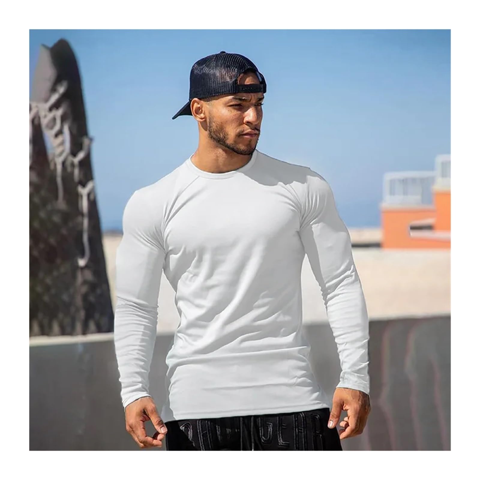 Camisa de Manga Larga compresión Ajustada elástica sólida for Hombre, Camisetas Secado rápido for Gimnasio, Fitness, Correr, Ropa Informal for, Sudaderas