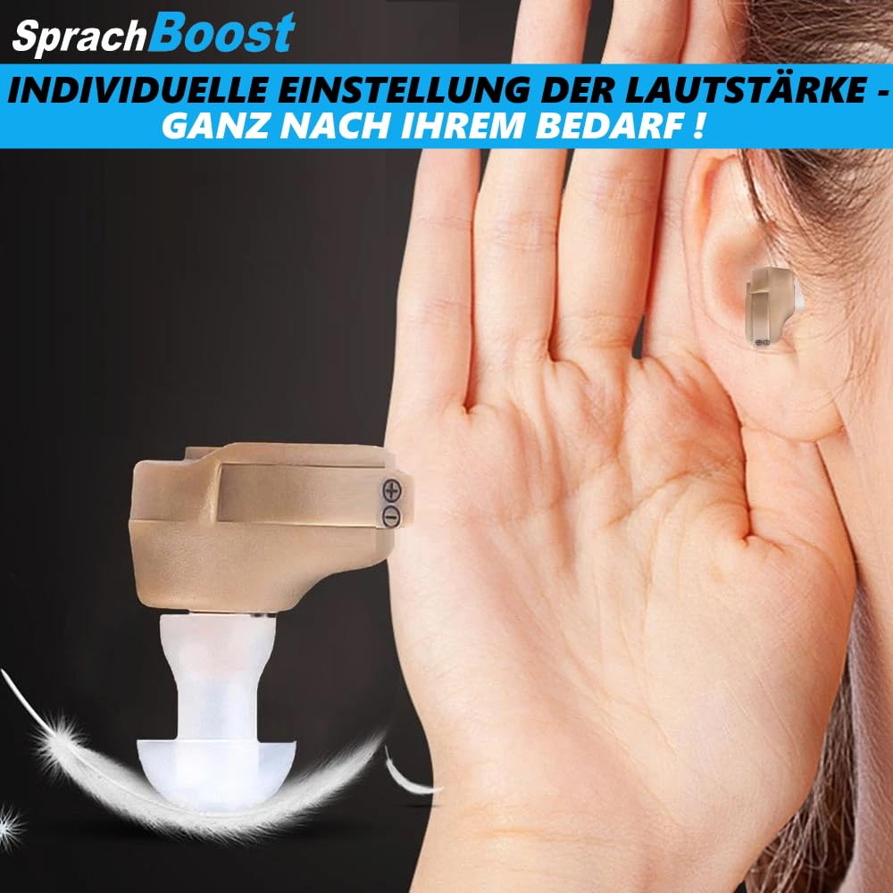 SprachBoost Mini amplificatore per apparecchi acustici invisibile a batteria