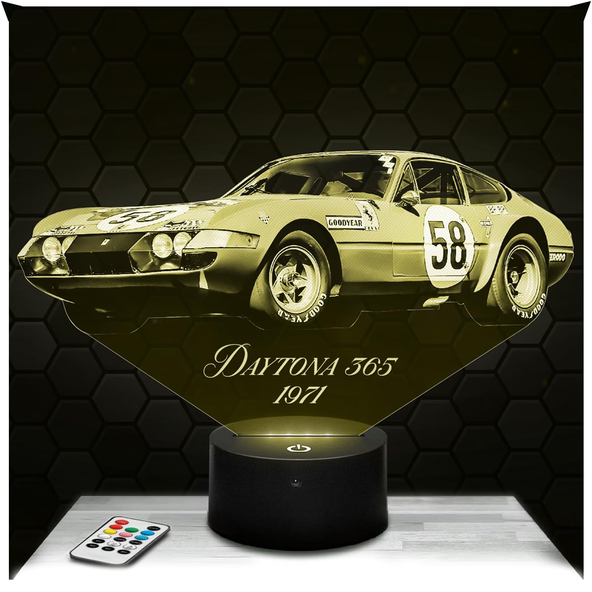 Lampephoto.fr - Car 365 GTB Daytona F 3D Lamp, Gift idea Deco Supercar Sport Luxury Vehicle Tuning, Deco Office Living Room Car 365 GTB Daytona F. Christmas, Gift idea for Car Fan, Merchandising