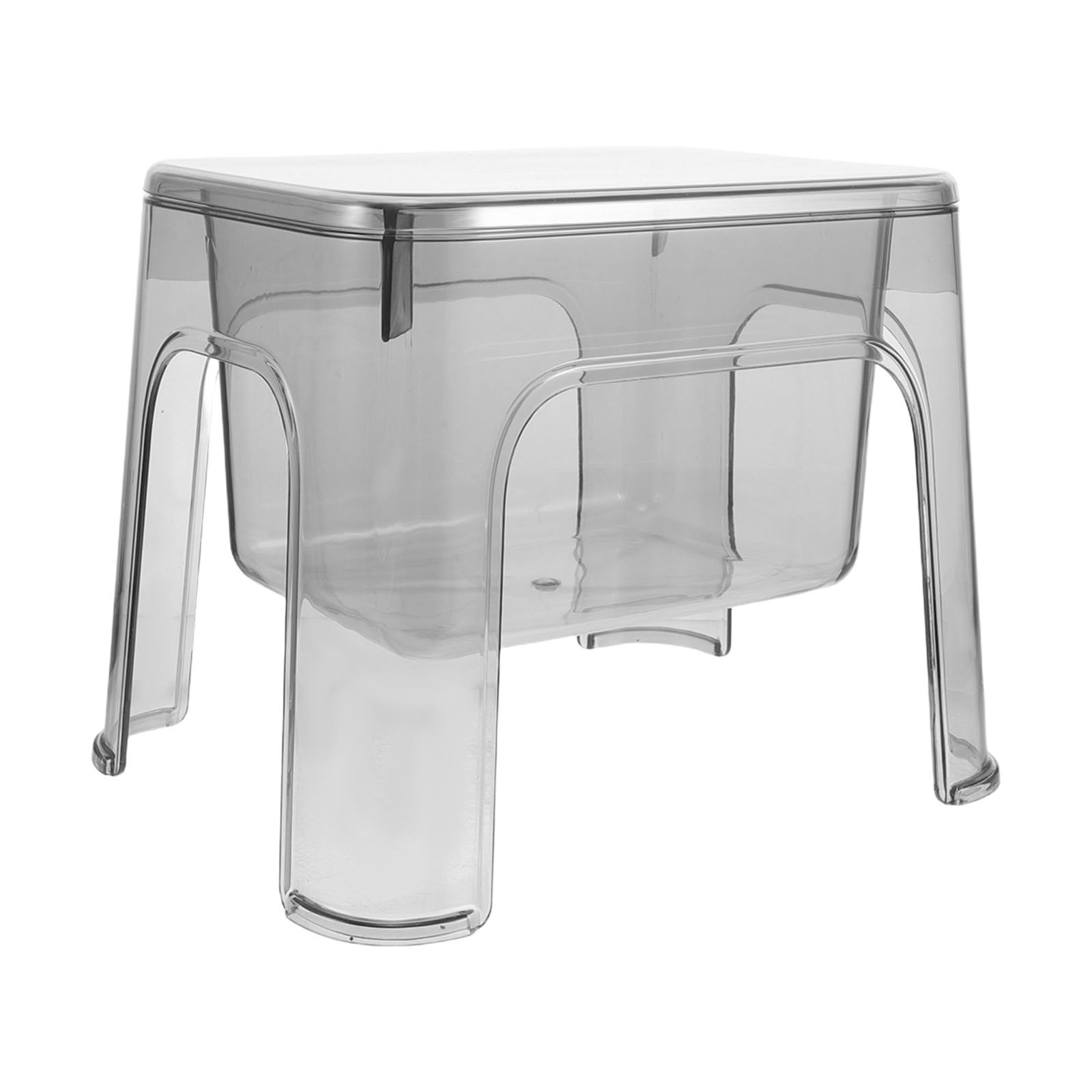 Taburete Infantil de Almacenamiento con Tapa, Gris, Diseño Práctico