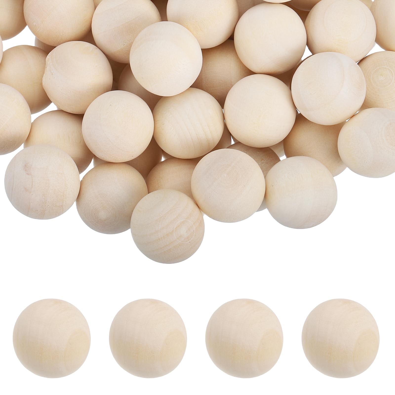 sourcing map 160 Pack Wood Balls, 15mm Unfinished Wooden Balls, Solid Hardwood Small Round Beads Natural Birch Wood Spheres for DIY Crafts, Christmas Ornaments, Jewelry Making