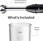 Braun MultiQuick 5 Vario Hand Blender, Immersion Blender with PowerBell Technology, Minimized Splashing, 21 Speeds + TurboBoost, EasyClick Attachments, Perfect for Whisking & Chopping, Black–MQ50001M