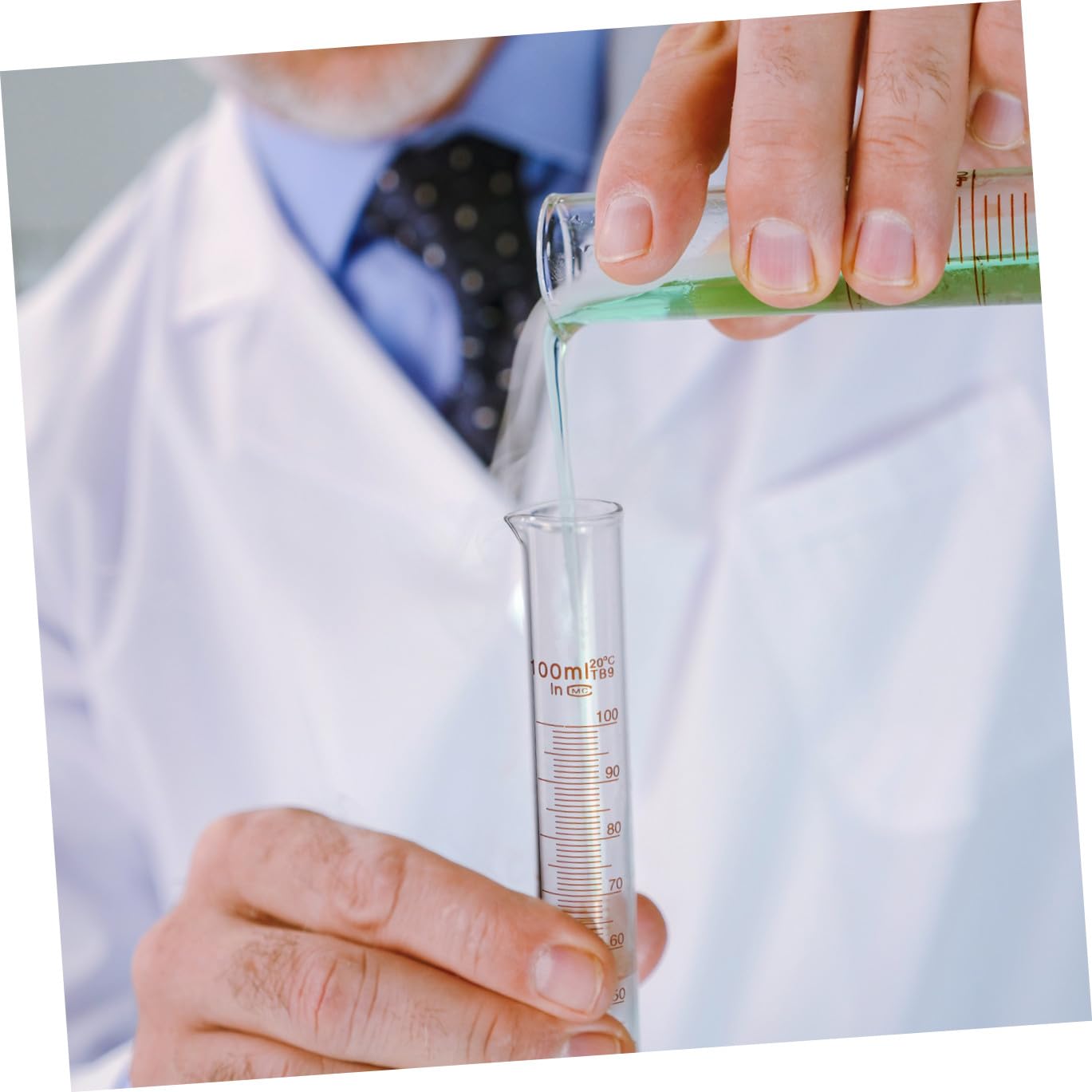 KOMBIUDA Wissenschaftliches Laborbecher Satz aus Glas mit Messzylinder 100ml und Erlenmeyerkolben 250ml für Genaue Messungen im Labor und Experimentelle Projekte