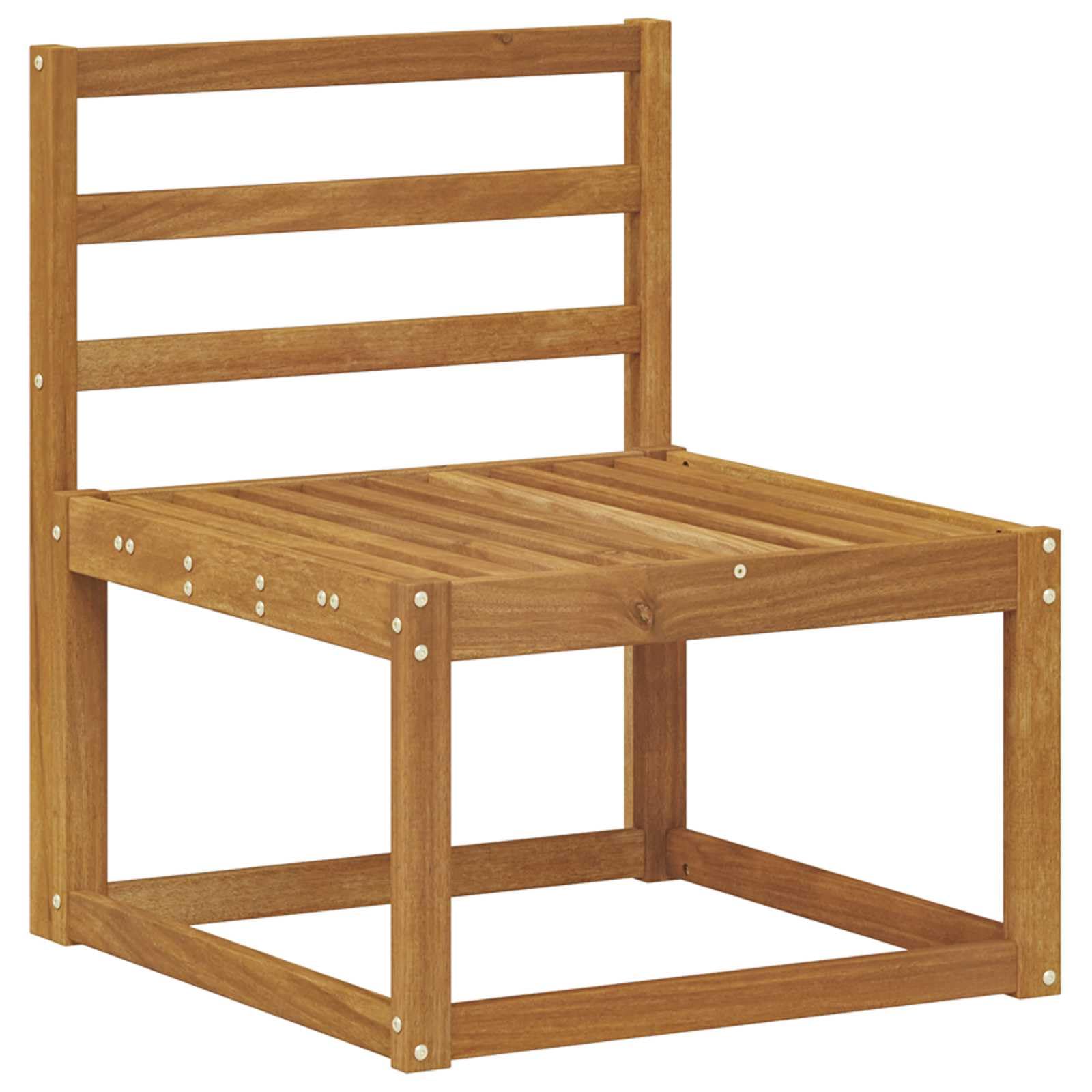 Outdoor-Sofagarnitur 7-teilig aus massivem Akazienholz Natur mit Tisch und flexiblen Sitzkombinationen für Garten Terrasse und Poolbereich, modernes Latten-Design, robust und langlebig