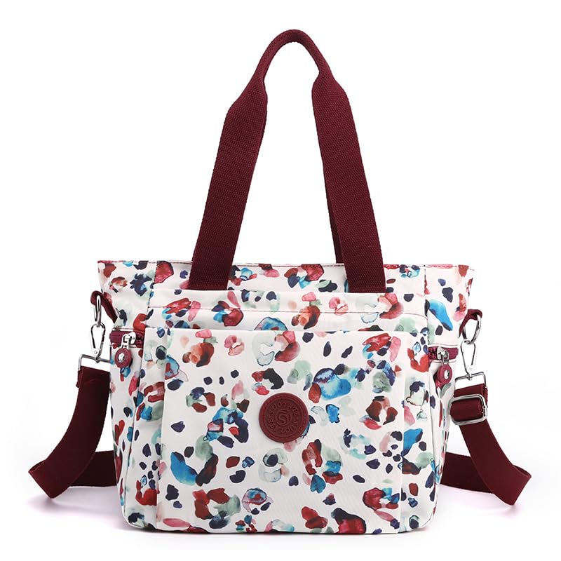 Image of FURN ASPIRE Premium Nylon Waterproof Handbags for Womens Shoulder Bags Crossbody Bag With Two-Tone Floral Design Ladies Messenger Bag For Daily Use, Work, or Travel.