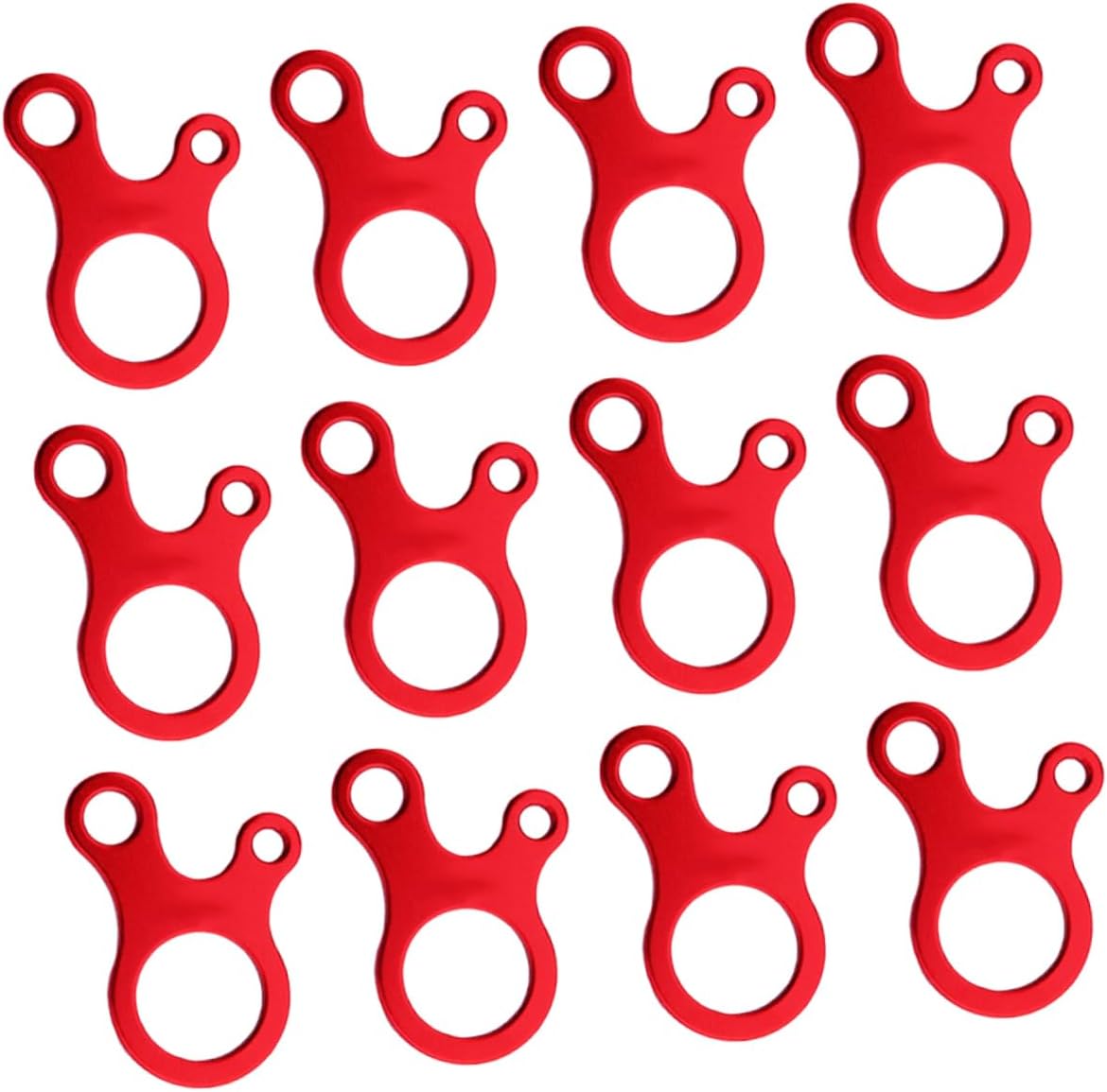 Outanaya 12pcs Tent Rope Buckles Durable Cord Fasteners for Camping Hiking and Outdoor Activities Red