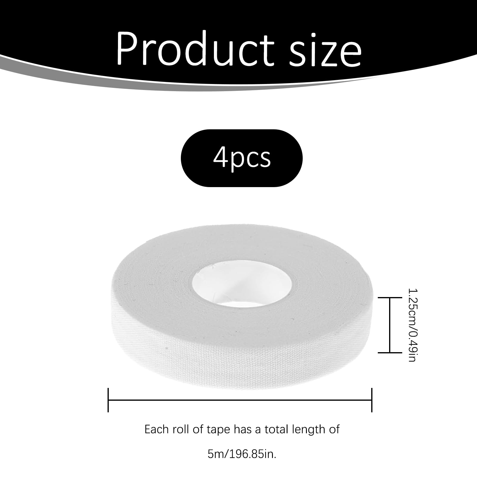 Strap,Straps,4 Rouleaux Strap Doigt,Tape Pour Doigt Avec Adhésif Extra Fort, Déchirable Tape Sportive, Blanc Ruban Adhésif Pour Doigts, Chevilles, Poignets, L'escalade, Musculation (1,25cm*10m)