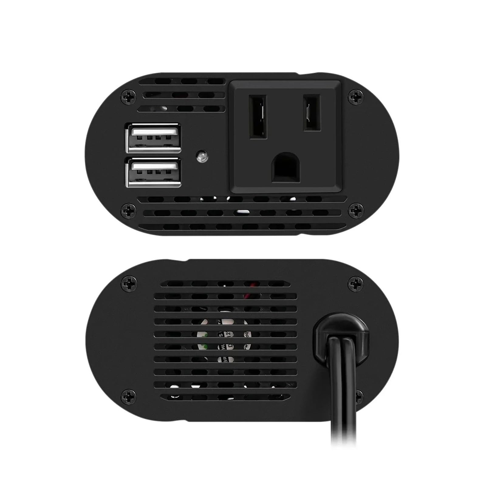 Power Inversor Corriente Convertidor Corriente Alterna Coche, Inversor CC De 12V A 110V, 60HZ, 200W, con Adaptador USB Dual 3.1A