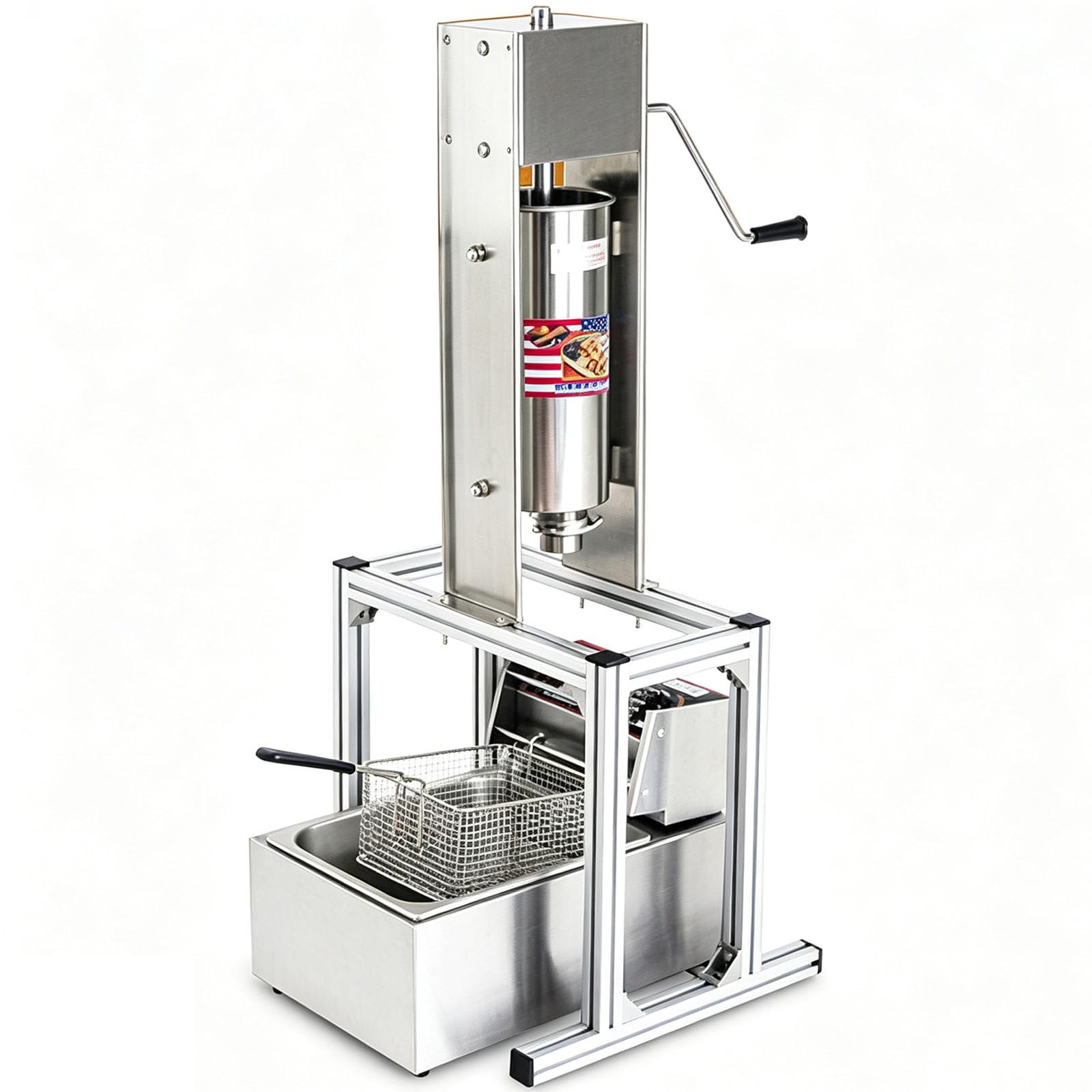 Churros manuale commerciale,Pistola da Pressa Churros con friggitrice 6L