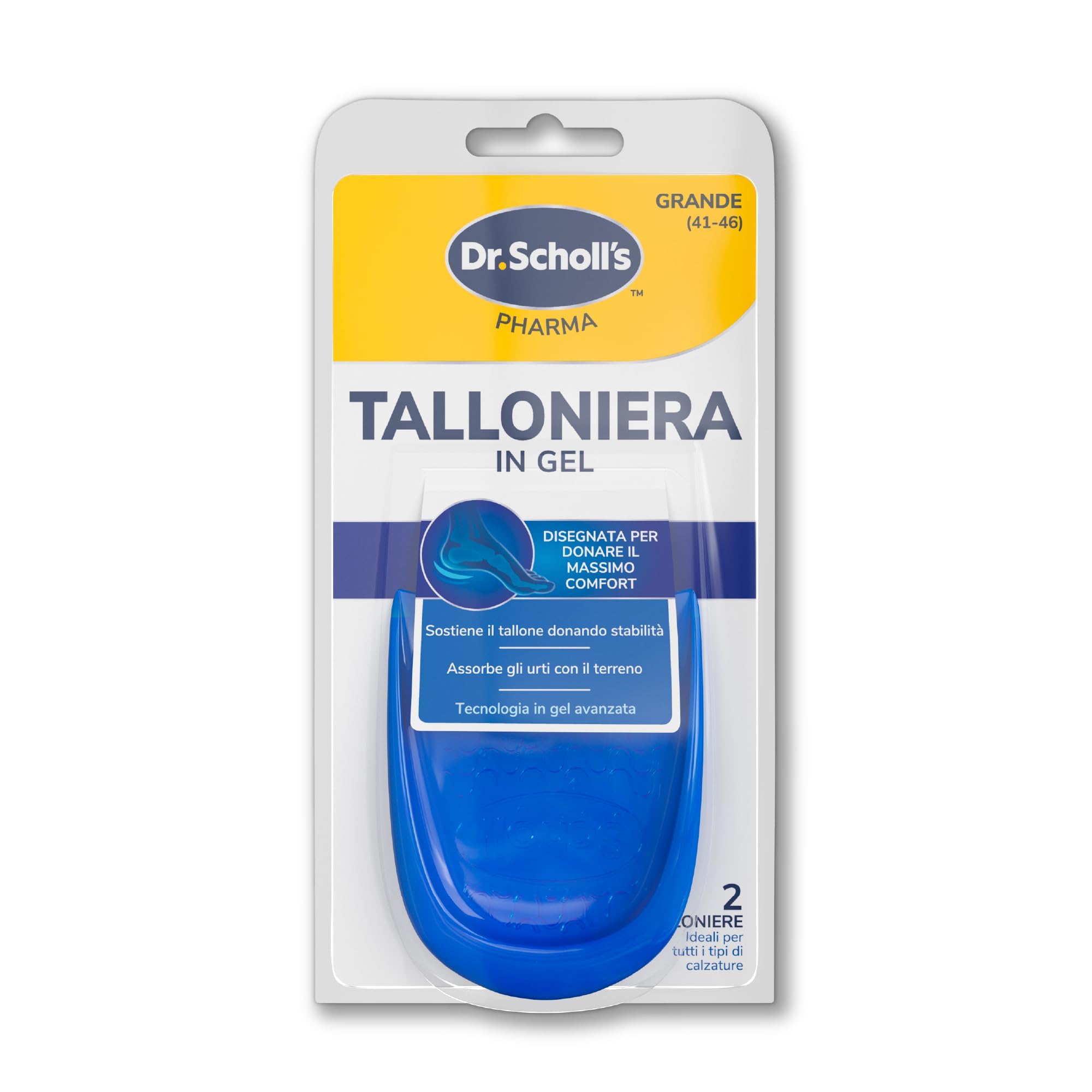 Dr. Scholl's Talloniera in Gel, inserto avanzato che sostiene il tallone, assorbe gli urti e garantisce massimo comfort in tutti i tipi di scarpe (41-​46)