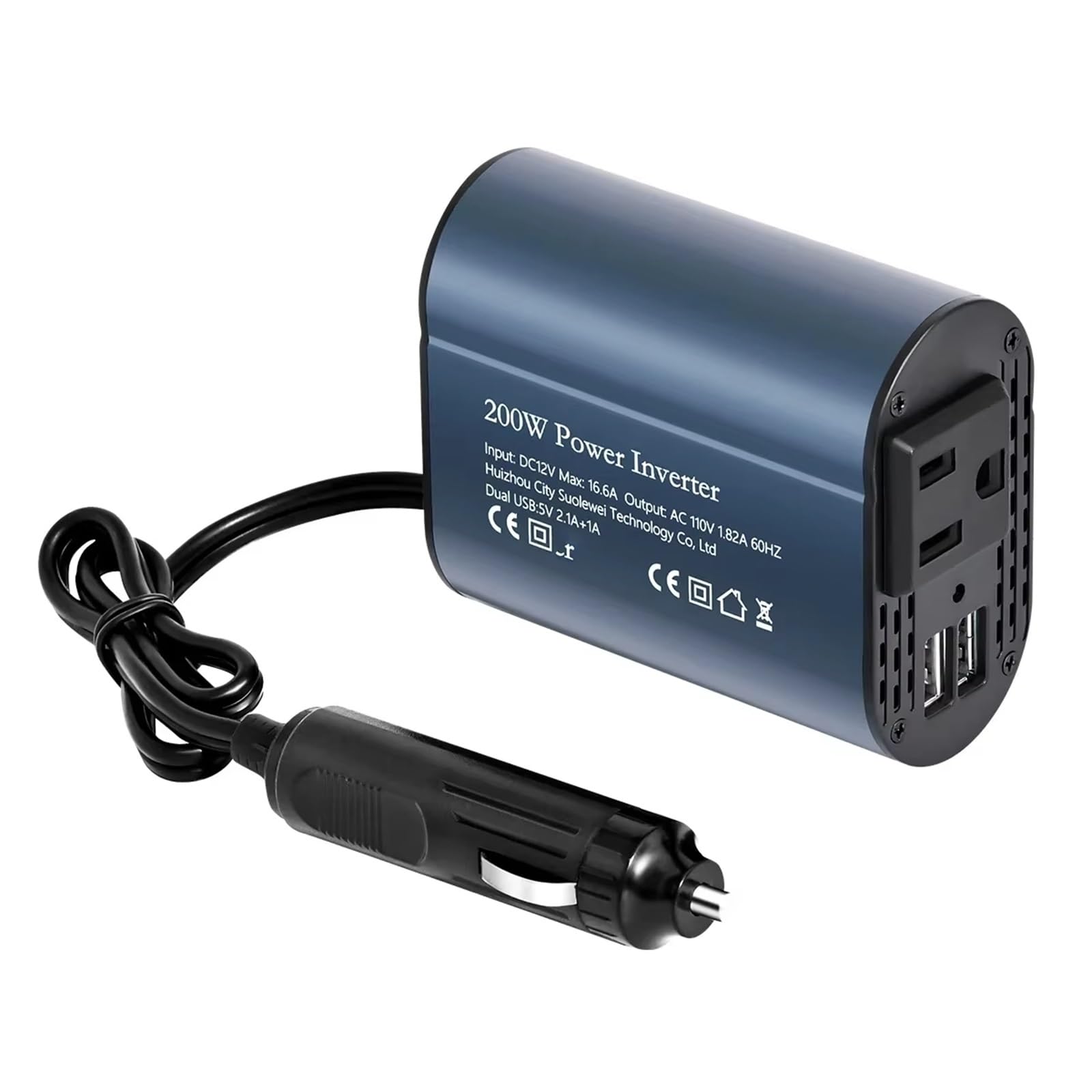 Inversor Inversor De Corriente Portátil De 200 W con Entrada De 12 V Y Salida De 110 V Onda sinusoidal modificada