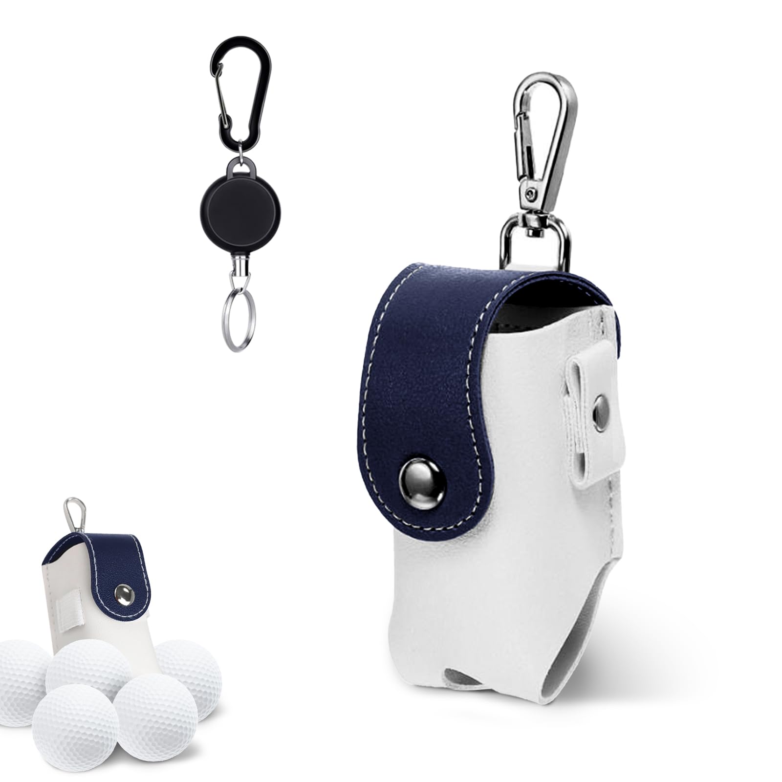 Golfball-Beutel, Golfball-Aufbewahrungstasche, Golfball-Schutz Tasche, Tragbar Golf Kleine Ball Tasche, Golf-Hüfttasche, Golftasche mit Hängendem Clip, Golf-Zubehör, Wasserdicht（Blau）