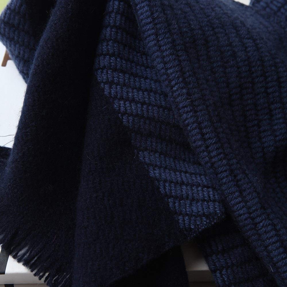 Bufanda de Invierno Para Hombre Suave y cómodo caliente de terciopelo a rayas bufanda azul bastante ligero los hombres en invierno Mantón