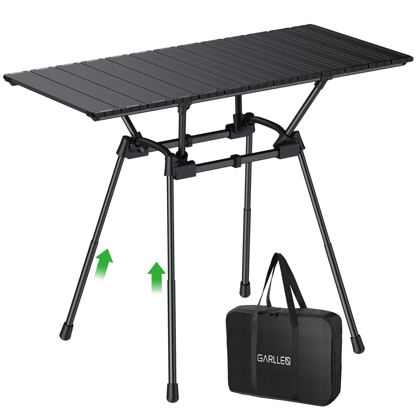 Table de camping enroulable GARLLEN robuste en aluminium charge maximale 79.8 kg