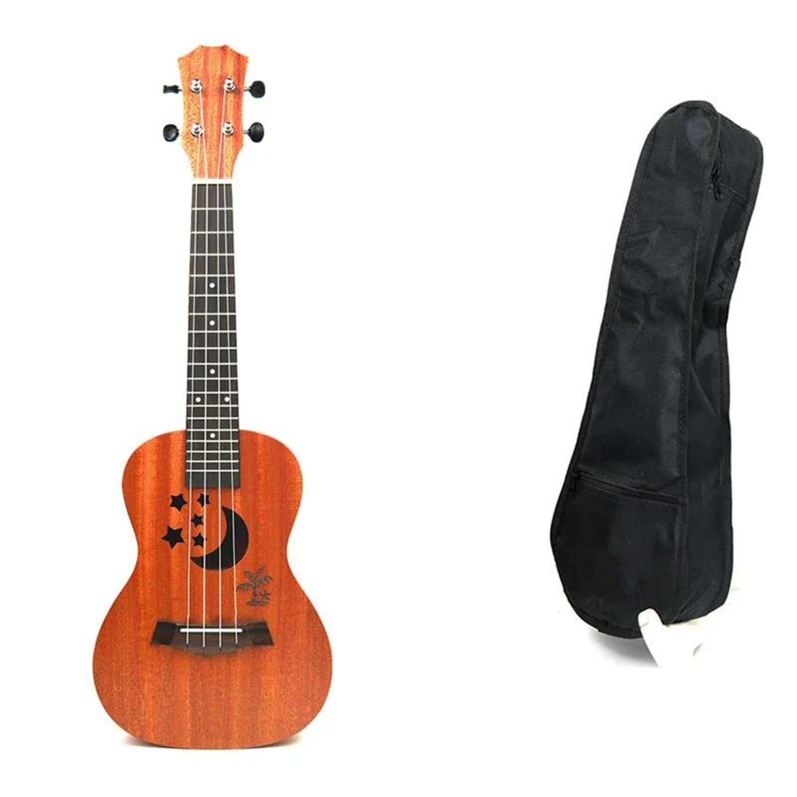 Profesjonalne ukulele Ukulele 21 Cali Mała Gitara 4 Struny Ukulele Akustyczna Elektryczna Tenorowa Ukulele Sapele Gwiazda Księżyc Akcesoria(B)