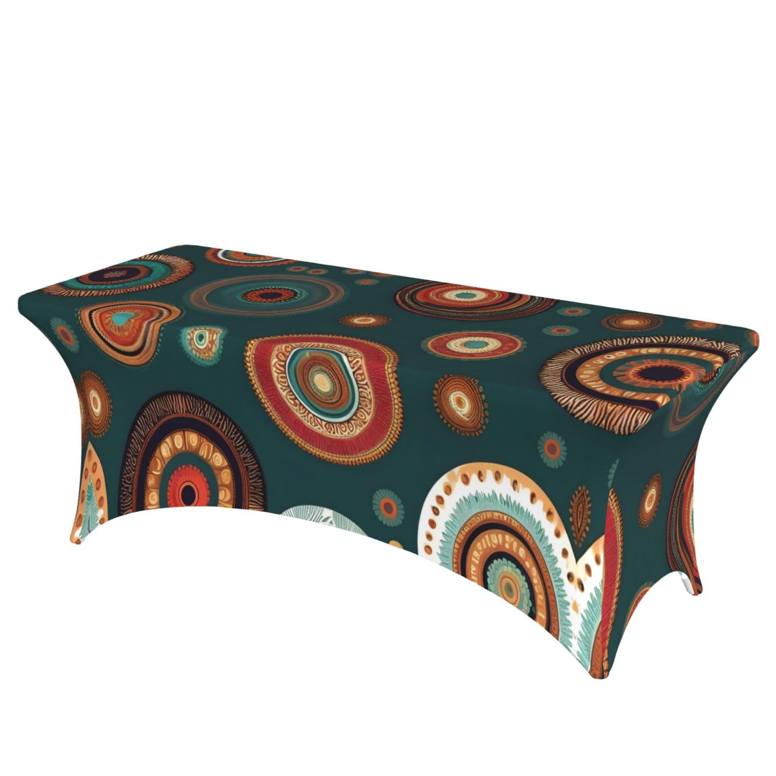 Nappe de salle à manger rectangulaire ethnique lavable et fleurie