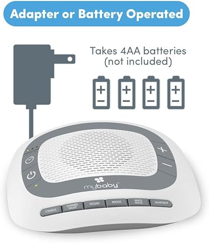 Miniatura 6 de MyBaby SoundSpa - Máquina de ruido blanco para bebés  6 canciones de cuna calmantes para recién nacidos, terapia de sonido para viajes, relajación,