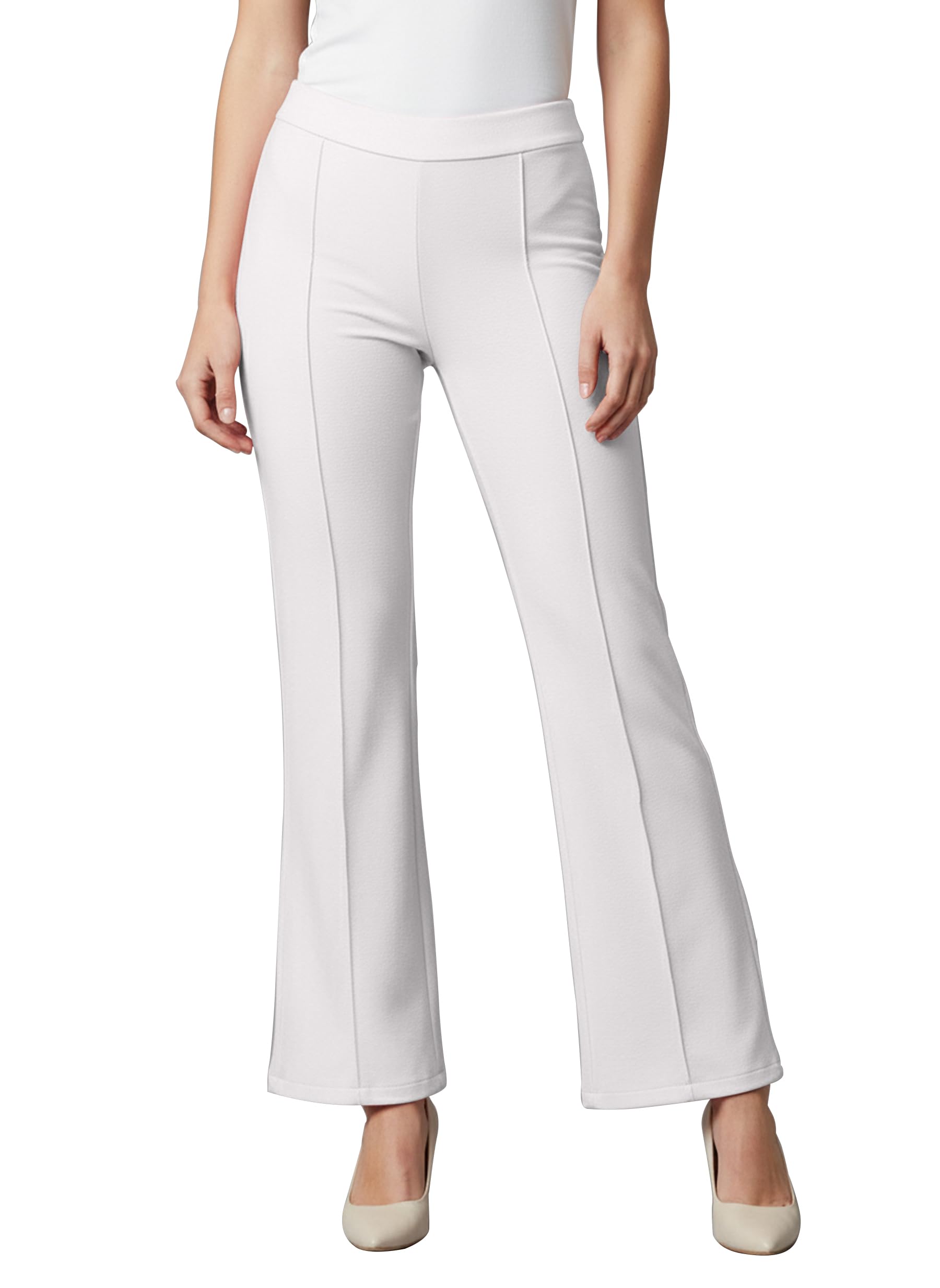Mehrang Cotton Blend Bootcut Parallel Trouser Pants for Women Regular Fit, Bellbottom Straight Pants for Womens