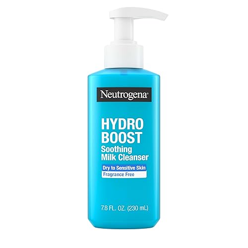 Neutrogena Hydro Boost - Limpiador facial calmante de leche, limpiador facial hidratante sin fragancia con ácido hialurónico, lavado facial de piel