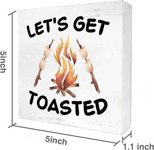 Miniatura 2 de Cartel de madera tostada para camping, decoración del hogar, rústico, camping, fogata, caja de madera, placa de bloque para decoración de escritorio