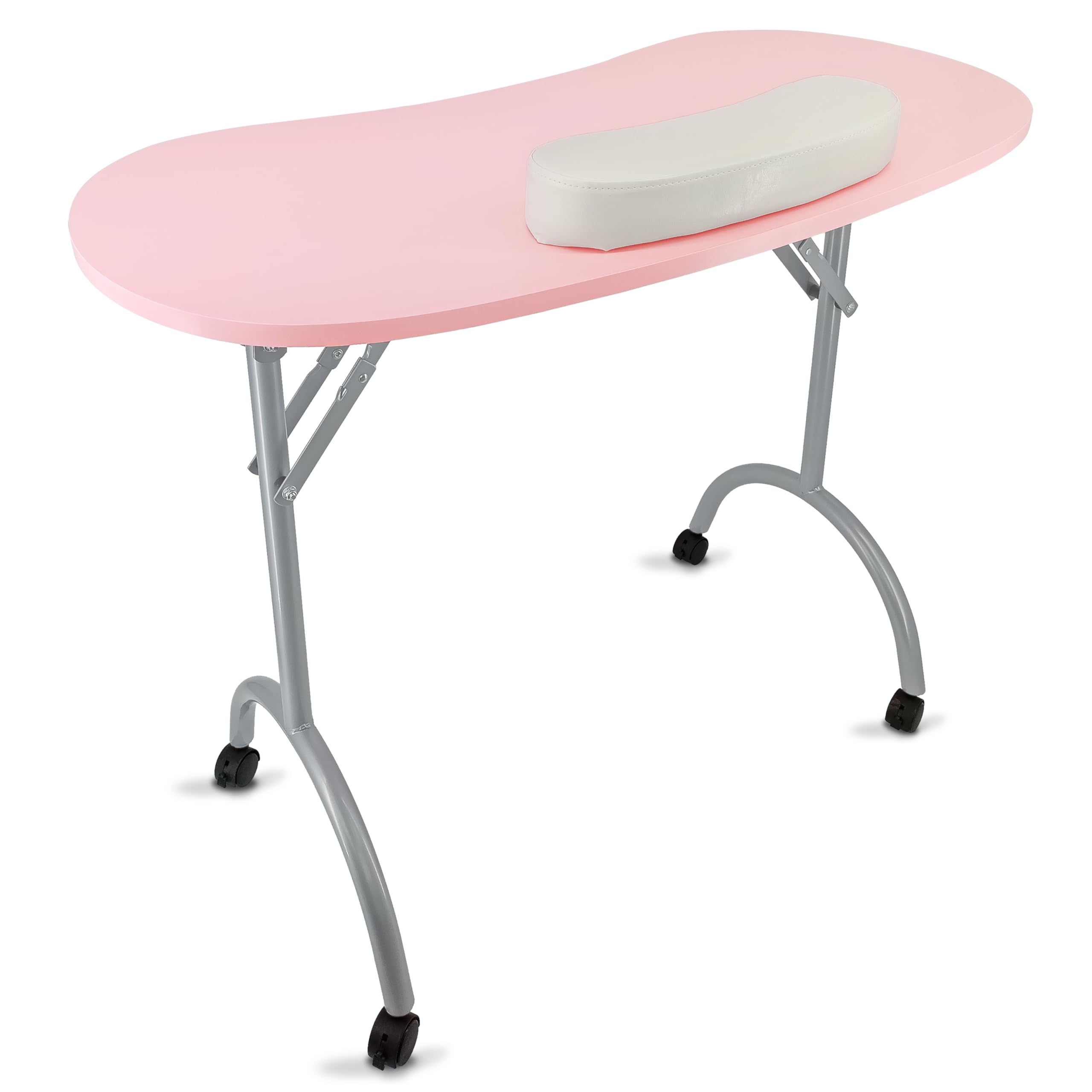 BELTOM® Mesa para manicura Plegable, con cajón y Bolsa de Transporte - 9,5 KG - 98 x 44 x 77 cm - Rosa
