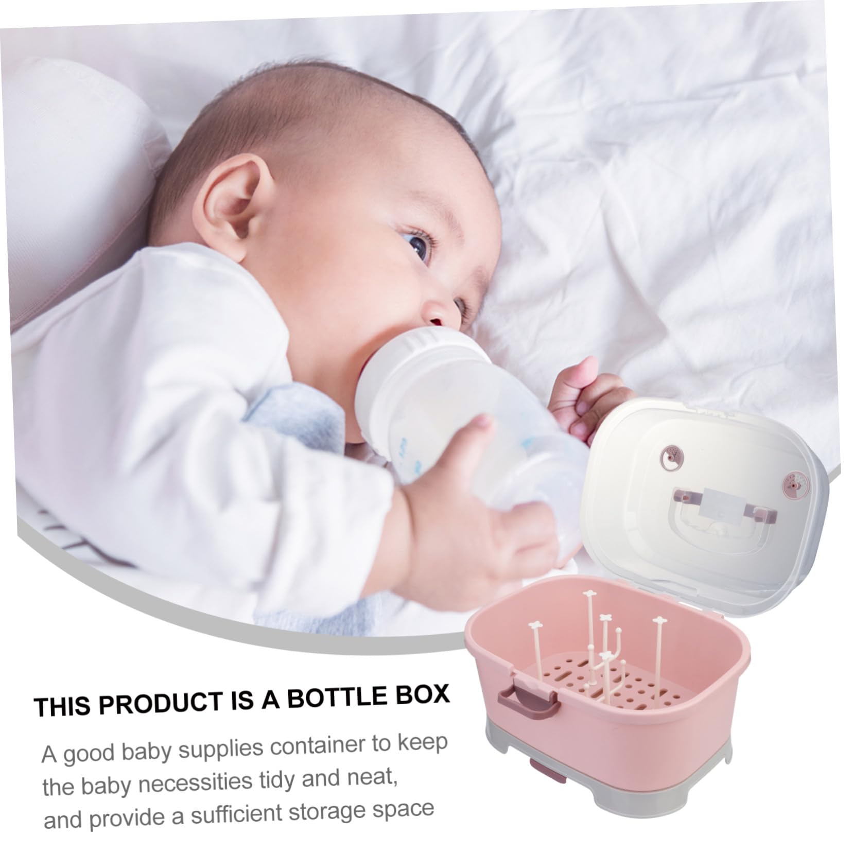 Große Milchflaschen Aufbewahrungsbox Mit Abtropffläche Pp Material Abnehmbar Und Waschbar Aufbewahrung Für Fläschchen Schnuller Und Stillzubehör Hygienisch Und Sicher Für Babys