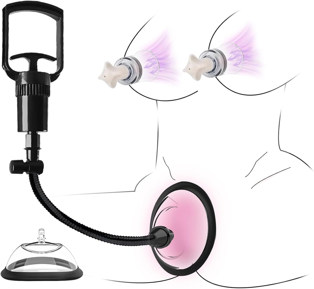 Pussy Pump with 2 BDSM Nipple Sucking Toys,Women Sex Toy Kit,Clitoral Pump Sexual Pleasure Tools for Women Couples,Vagina Pumps with 2 Clitoris Suckers Set Helps Enhance Emotional Connection