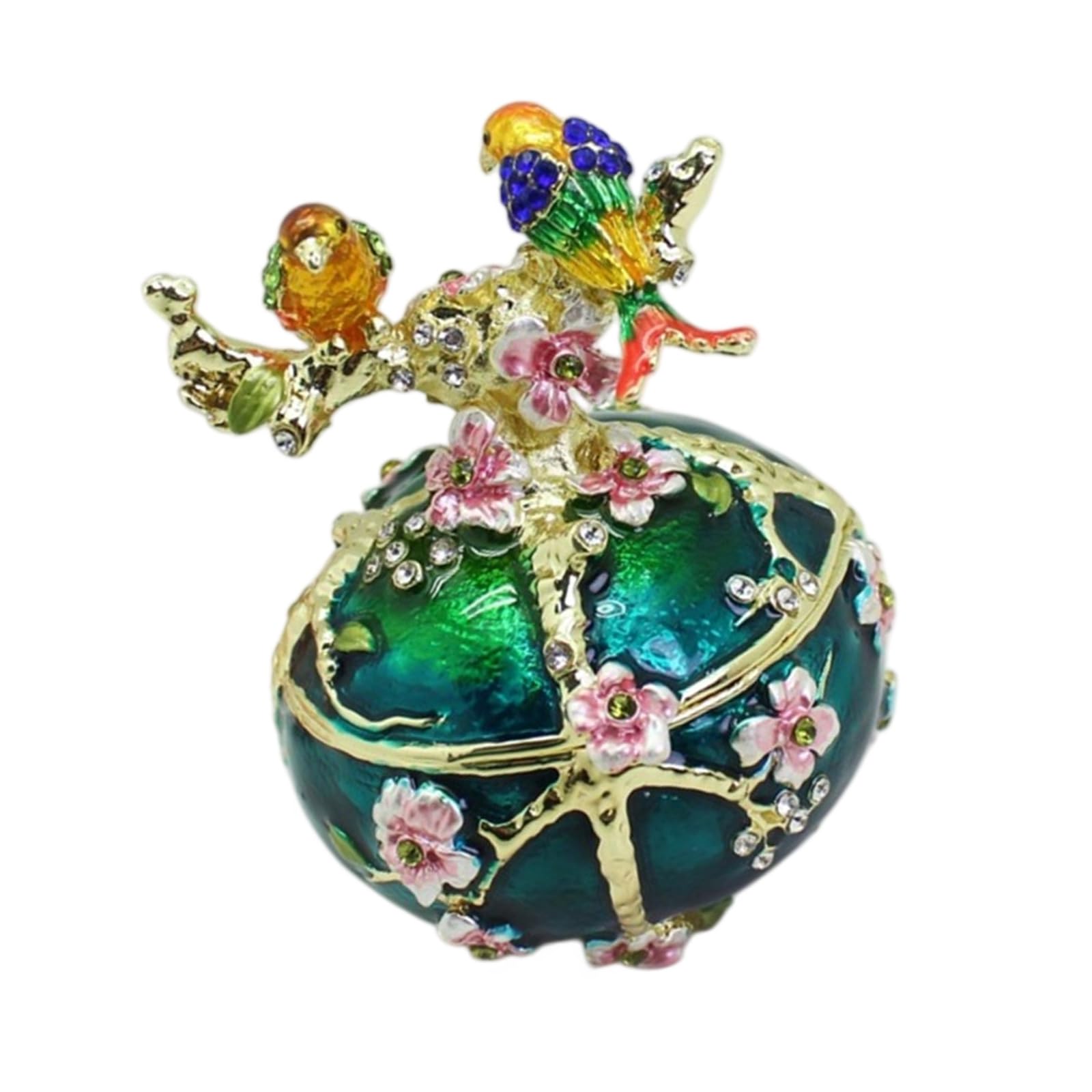 RGYBAO Double Bird Jewelry Box Handcrafted Home Decorative Ornament Alloy Texture Suitable for Rings Necklace Storage Alloy Knickknack Box with Coating