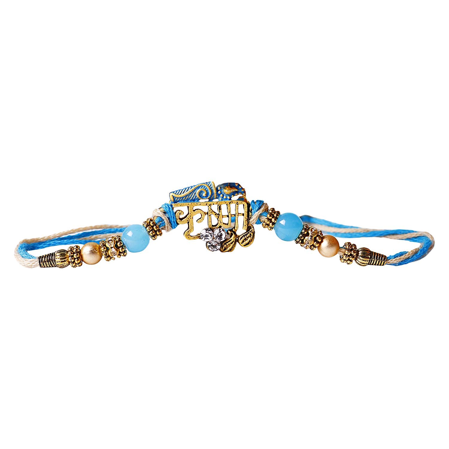 NW Noworry Elegant Om Kundan Diamond Designer Rakhi For Brother with Chawal and Kumkum for Rakshabandhan