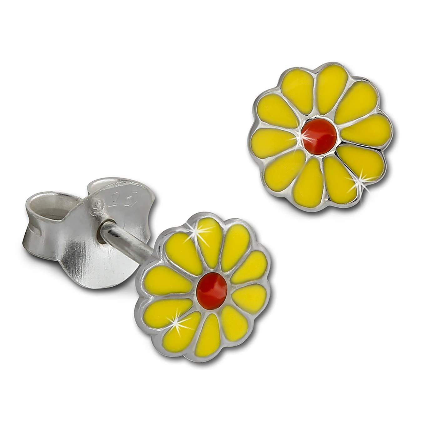 Tee-Wee Orecchini A Fiore Per Bambine – 925 Argento Con Dettaglio Blu, Modello Drachensilber SDO209B. Ideali Per Bimbe, Eleganti E Sicuri. - 3