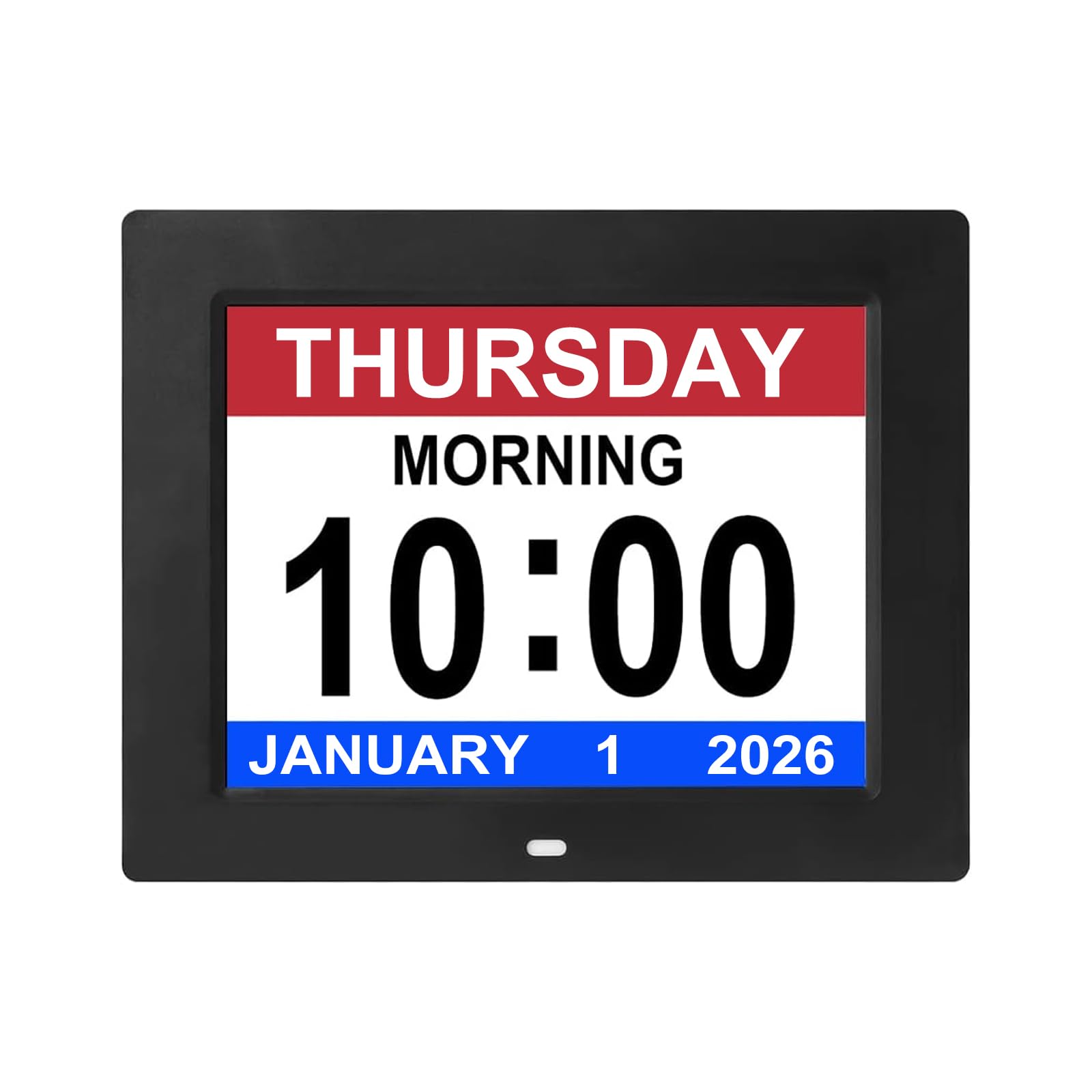 [Remote Control] Digital Day Calendar Clock 12 Alarms Auto-Dim Options Non-Abbreviations Day & Month Electronic Dementia Alzheimer Vision Impaired Memory Loss Desk Wall Clock