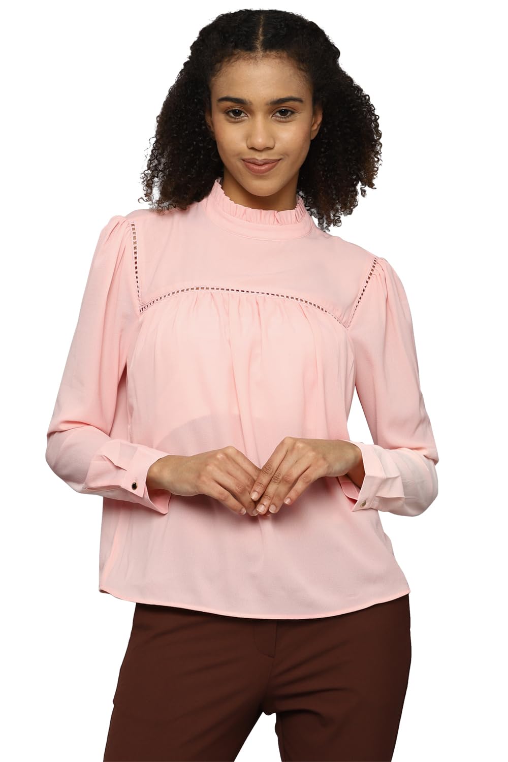 allen solly Women's Polyester Solid Regular Fit Blouse-picture-22