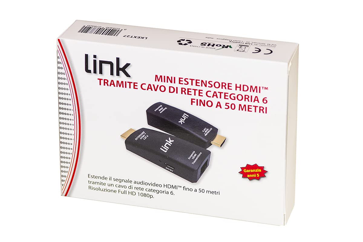LINK LKEXT27 Mini Estensore Hdmi Full Hd Tramite Cavo di Rete Categoria 6 Fino a 50 Metri