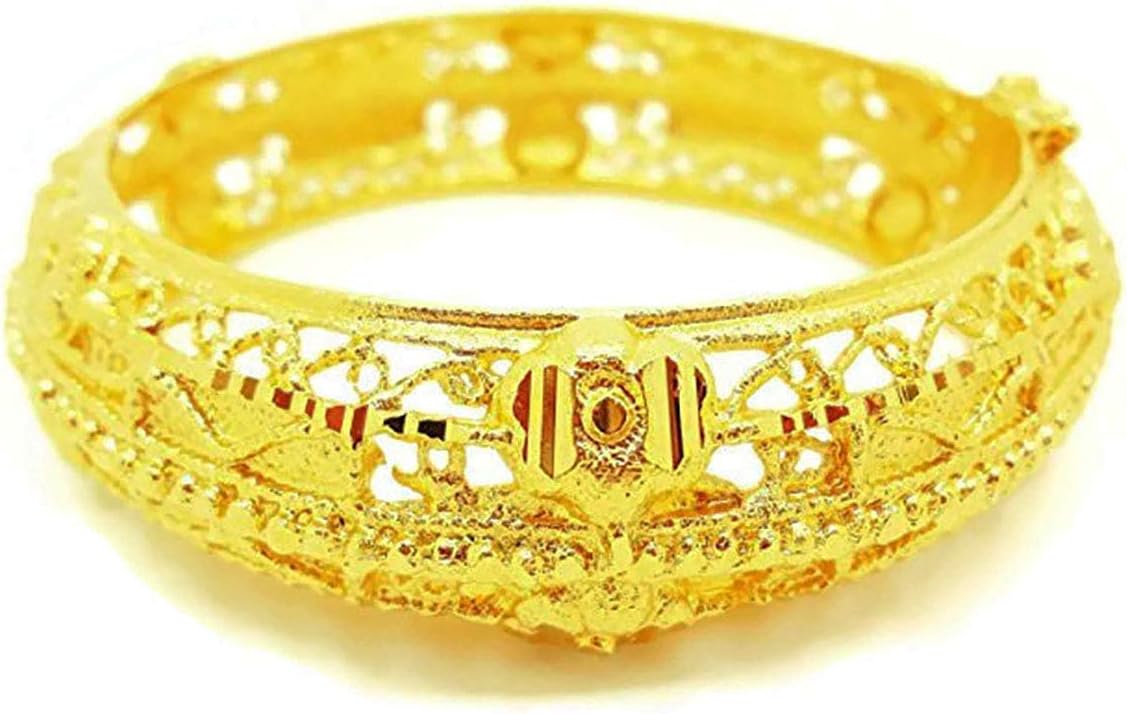 Carve 22k 23k 24k Thai Baht Yellow Gold Plated Filled Jewelry Bangle Bracelet