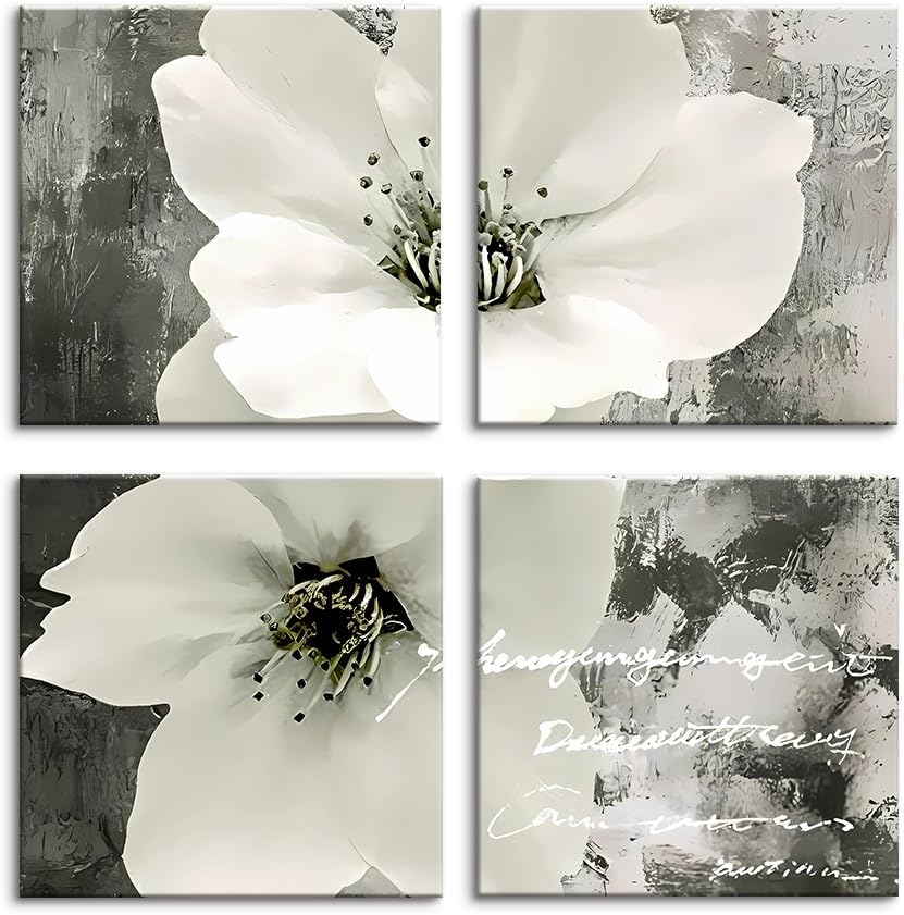 4枚 アートパネル 花 植物 ナチュラル 正方形 絵画 壁掛け インテリア