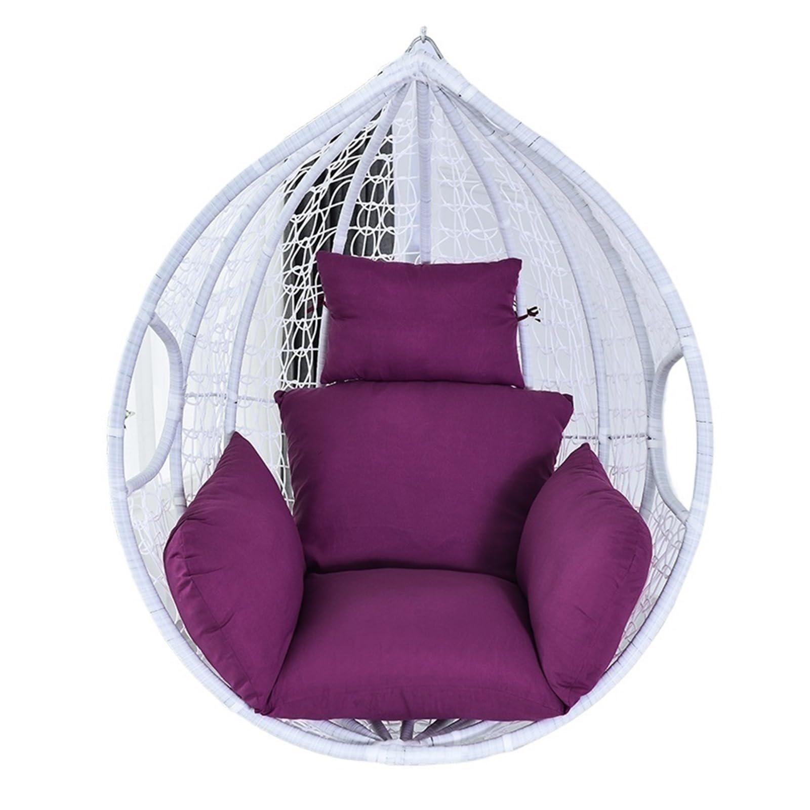 IRGVJIFR Egg Chair Cushion Hanging Basket Chair Cushion Swing Seat Removable Thicken Egg Hammock Cradle Outdoor Back For Home Garden For the garden(PURPLE)