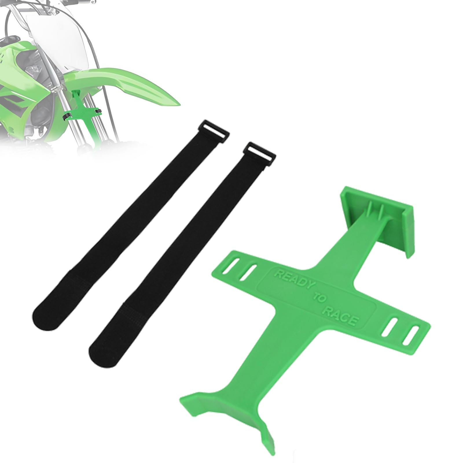 Universal Motorcycle Fork Saver,11.2 Inches Fork Support Brace Suspension Guard Protector with 2 Straps for Dirt Pit Bike Motocross Enduro Supermoto Green