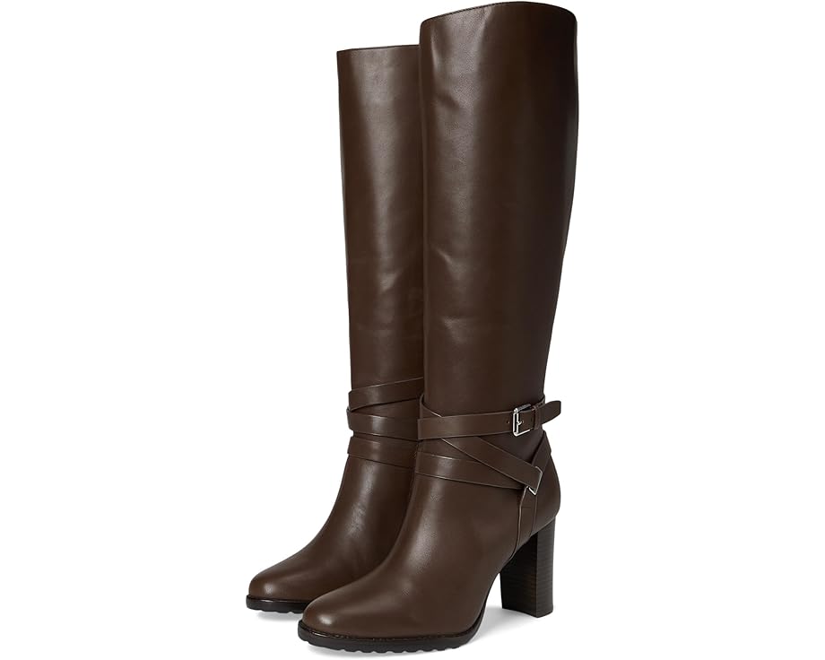 Lauren Ralph Lauren Collins Calfskin Tall Boots Heel - Pair View