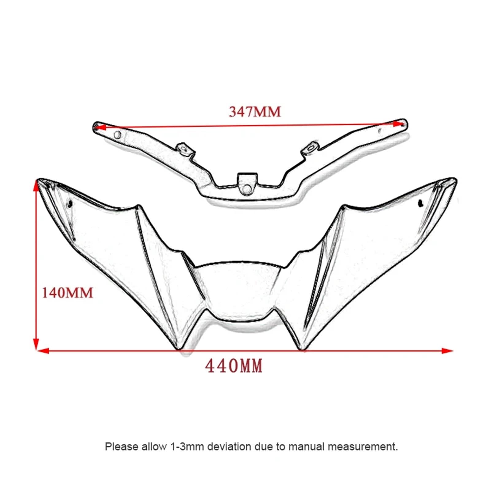 spoiler per labbro Adatto per YAMAHA MT-09 SP MT 09 2021-2023 Spoiler anteriori aerodinamici per motociclette Downforce Deflettore ala Spoiler Laterale per motociclo(Black)