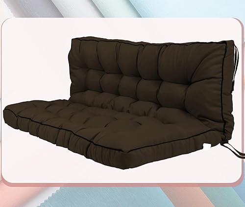 Miniatura 40 de Cojín para columpio de 2-3 plazas, cojines para exteriores con respaldo grueso de 4 pulgadas, almohadilla antidecoloración impermeable para jardín,