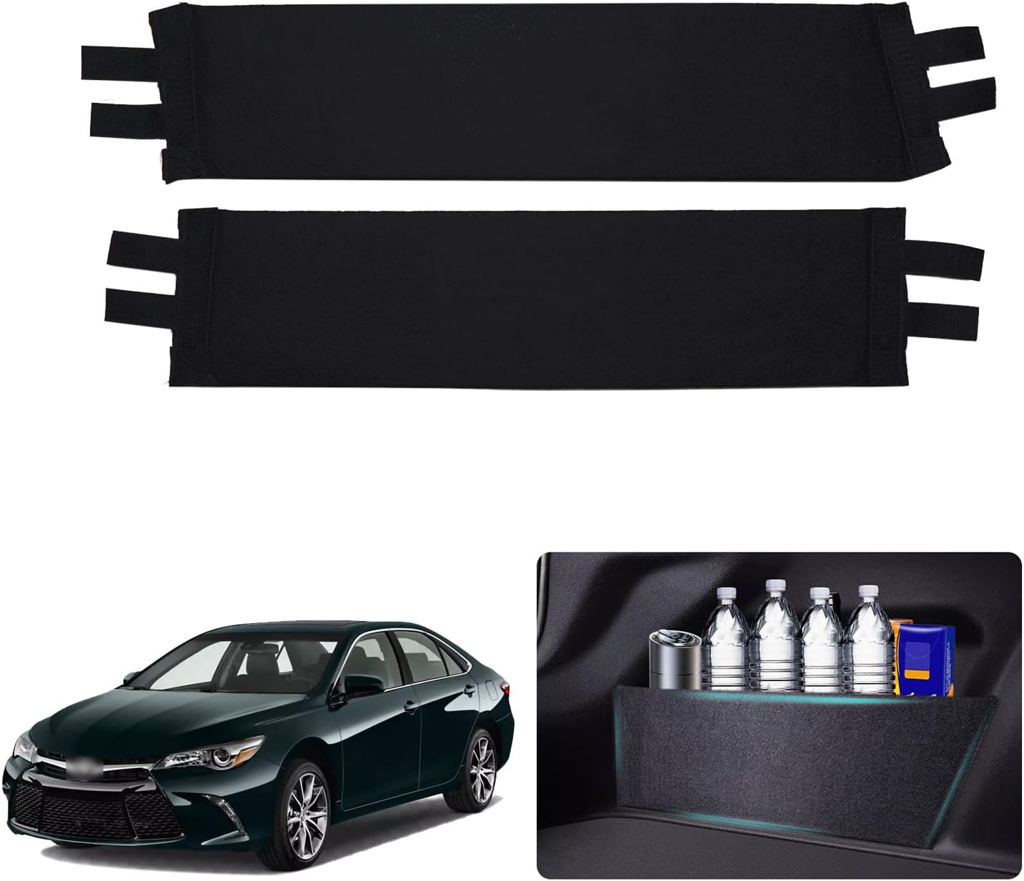 Rear Trunk Organizer Side Divider Sticker fit for 2012-2017 Toyota Camry Trunk Side Storage Baffle Partition Board for Toyota Camry Accessories 2PCS