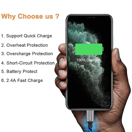 Miniatura 4 de Cable de carga LED para iPhone, cargador Lightning con certificación MFi, carga rápida USB fría para iPhone 12 11 Pro Max XR X SE 8 Plus, iPad, iPod